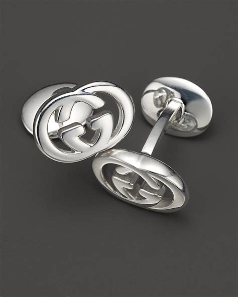 silver gucci cufflinks